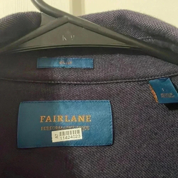 FAIRLANE Men's Purple Long Sleeve Button-Down Shirt Size Large Slim Fit - Picture 3 of 9